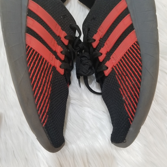 ADIDAS CloudFoam Comfort Sneakers Black With Red SIZE 7.5 Men,Women 8.5 - Picture 11 of 17